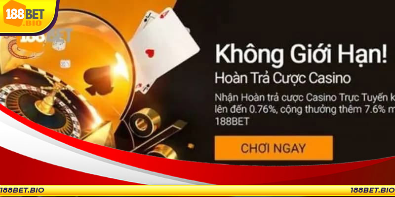 Hoàn trả tiền cược cho hội viên cược thua lên đến 3%